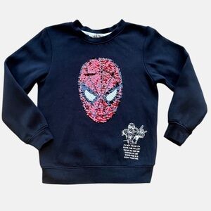 H&M Navy Spider-Man Sequin Sweatshirt